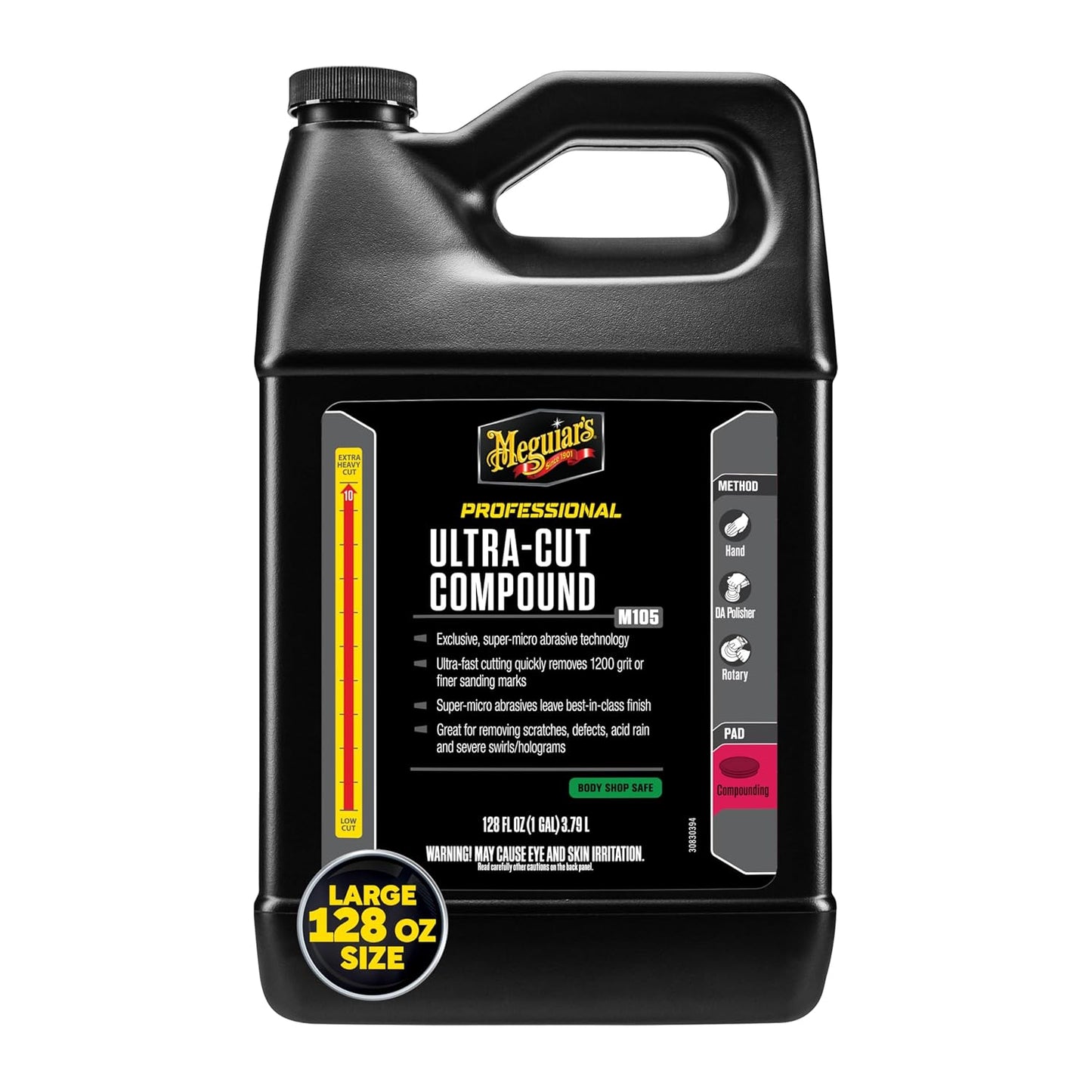 Meguiar’s Mirror Glaze M105 Ultra-Cut Compound, Car Rubbing Compound for Removing Scratches and Heavy Swirls While Adding Shine, Safe and Effective on All Glossy Car Paint and Clear Coats, 8 oz
