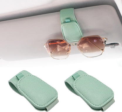 Yuoyar 2 Packs Magnetic Sunglass Holder for Car Visor (Grey) | Magnetic Interior Car Accessories