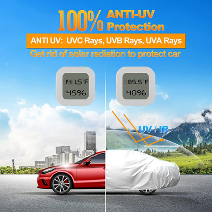 Car Cover, SUV Waterproof Car Covers for Automobiles All Weather Season UV Hail Protection Snowproof Full Car Cover, Outdoor Full Cover Universal Fit SUV Up to 190’’