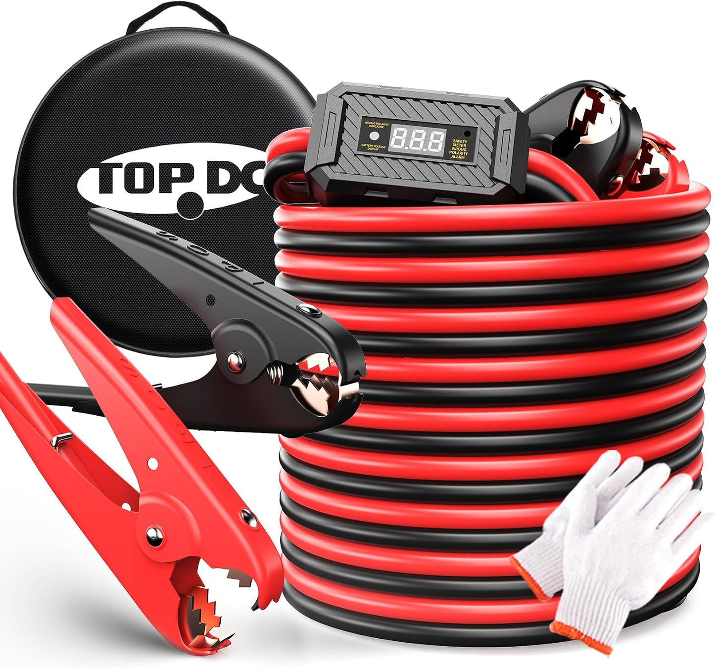 TOPDC 4 Gauge 16 Feet Jumper Cables for Car, SUV and Trucks Battery, Heavy Duty Automotive Booster Cables for Jump Starting Dead or Weak Batteries with Carry Bag, (TD-P0416)