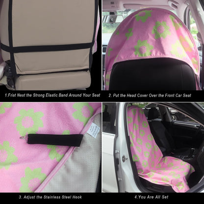 Car Seat Cover Protector Front Seats,for Gym Workout,Running,Swimming,Beach and Hiking,Waterproof Sweat Towel Bucket Seat Covers for Cars SUV Trucks (Black, 1Pcs)