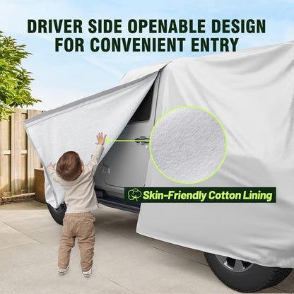Favoto SUV Car Cover Waterproof All Weather 6 Layers Heavy Duty Car Cover for Automobiles Rain Sun Snow UV Protection with Inner Cotton Car Cover Outdoor Universal Fit for SUV (188-198 inch) Silver