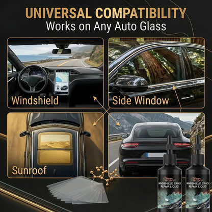 Windshield Crack Repair Kit – Quick Windshield Repair Kit, Nano Glass Fluid Windshield Chip Repair Kit for Bullseye, Star & Linear Cracks – Car Windshield Crack Repair Kit Fluid