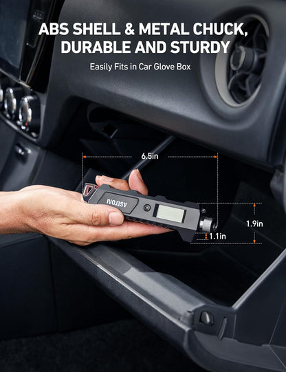 AstroAI Heavy Duty Digital Tire Pressure Gauge 0-230 PSI Calibrated to ANSI B40.7 Grade 2A (0.5%) with Backlit LCD & Flashlight, Stainless Steel for Truck RV Car Motorcycle Bike