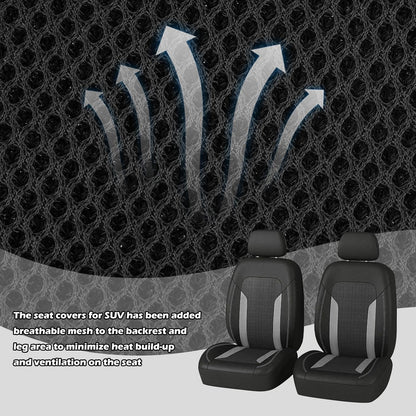 2 Pack Universal Car Seat Cover with Breathable Mesh Backrest,Comfortable Car Seat Protector with Foam Padding and Retaining Buckle,Highly Elastic Car Seat Covers Full Set (Pink)