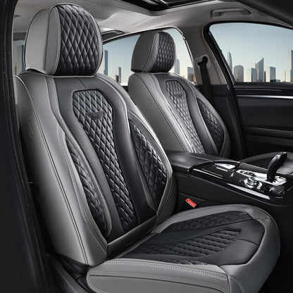 Coverado Seat Covers, Car Seat Covers Full Set, Black Car Seat Cover, Car Seat Covers Front Seats Back Seat Cover, Waterproof Car Seat Cushion, Leather Seat Covers Seat Protector Fit for Most Cars
