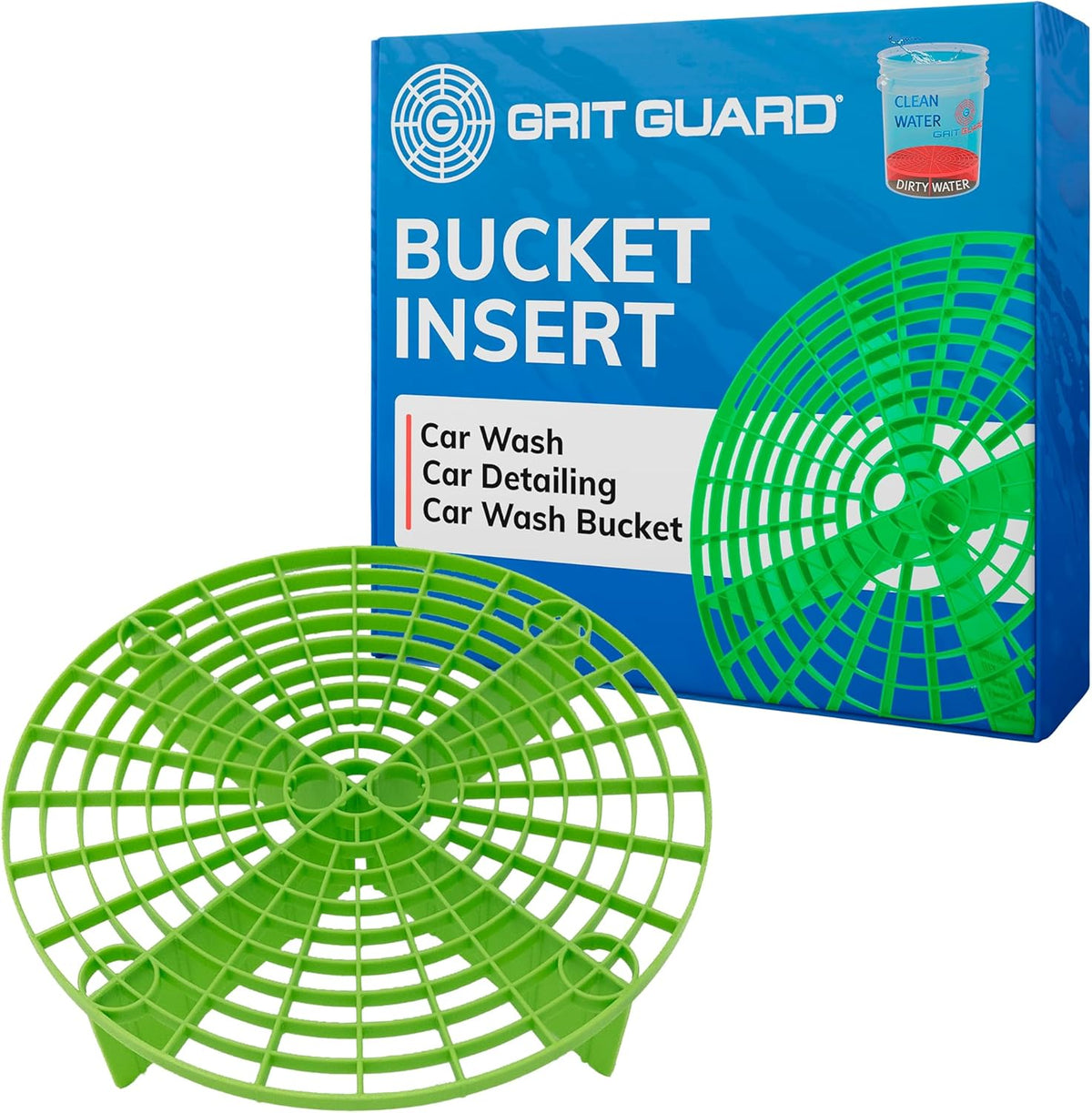 Grit Guard The Original Black Bucket Insert - 10" Diameter Car Wash Bucket for Car Washing, Detailing Compatible with 3.5, 4, 5 and 6 Gallon Buckets - Made in the USA