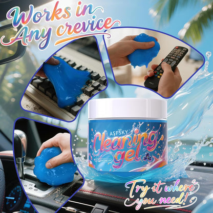 ASFSKY Car Cleaning Gel (Blue,Mint) Cleaning Putty Universal Dust Cleaning Car Interior Cleaner Keyboard Dust Remover Car Slime Gifts for Men Women girl（1 pack）