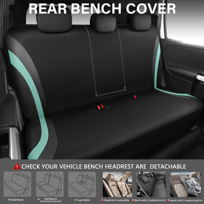 CAR PASS Line Rider Sporty Front Seat Covers,Gray Car Seat Covers Two Front Seats Only, Airbag Compatible,Universal Fit Sedans,Cars,Vans,SUV,Truck(Black and Gray)