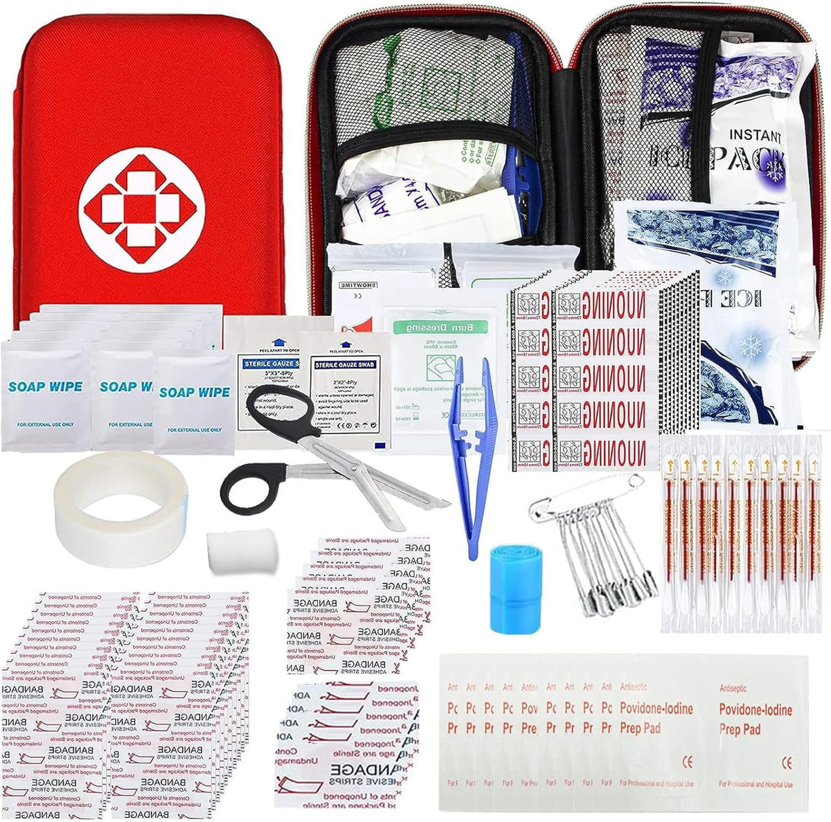 Car First Aid Kits 275Pcs Survival Gear Home Travel Size Small Emergency Kit Tactical Hiking EVA Camping Essentials Backpack Sports Office Boat Urgent Accident