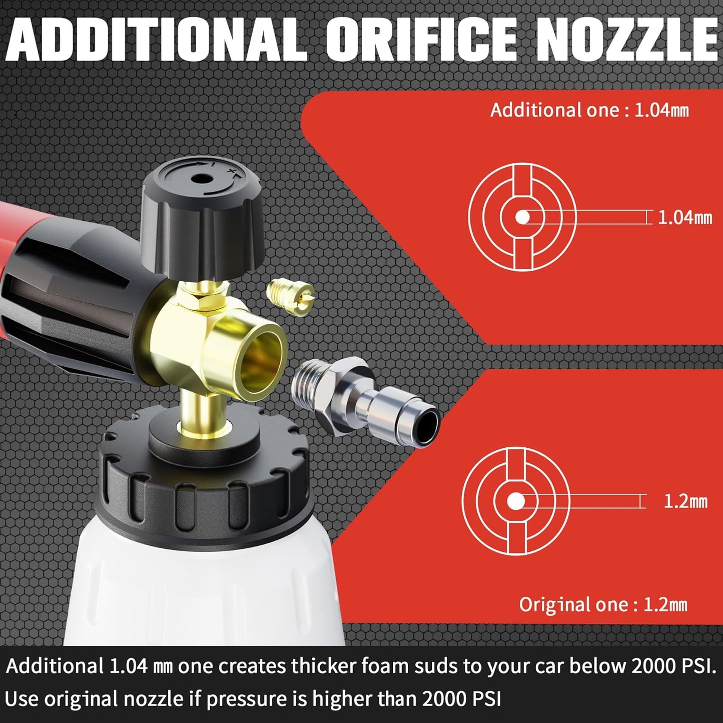 Pressure Washer Foam Cannon Gun & Sprayer Kit, Car Wash Kit, 5 Adjustable Nozzles, 1/4" Quick Connect, Fits for 1000-4000 PSI, Includes Foam Sprayer & Accessories
