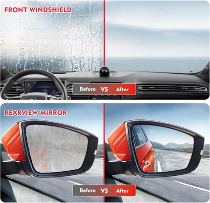 Automotive Oil Film Cleaning Brush, Upgraded Antifog & Rainproof Glass Cleaning Board, Reusable Glass Oil Film Remover for Car Windows & Windshields (Red)