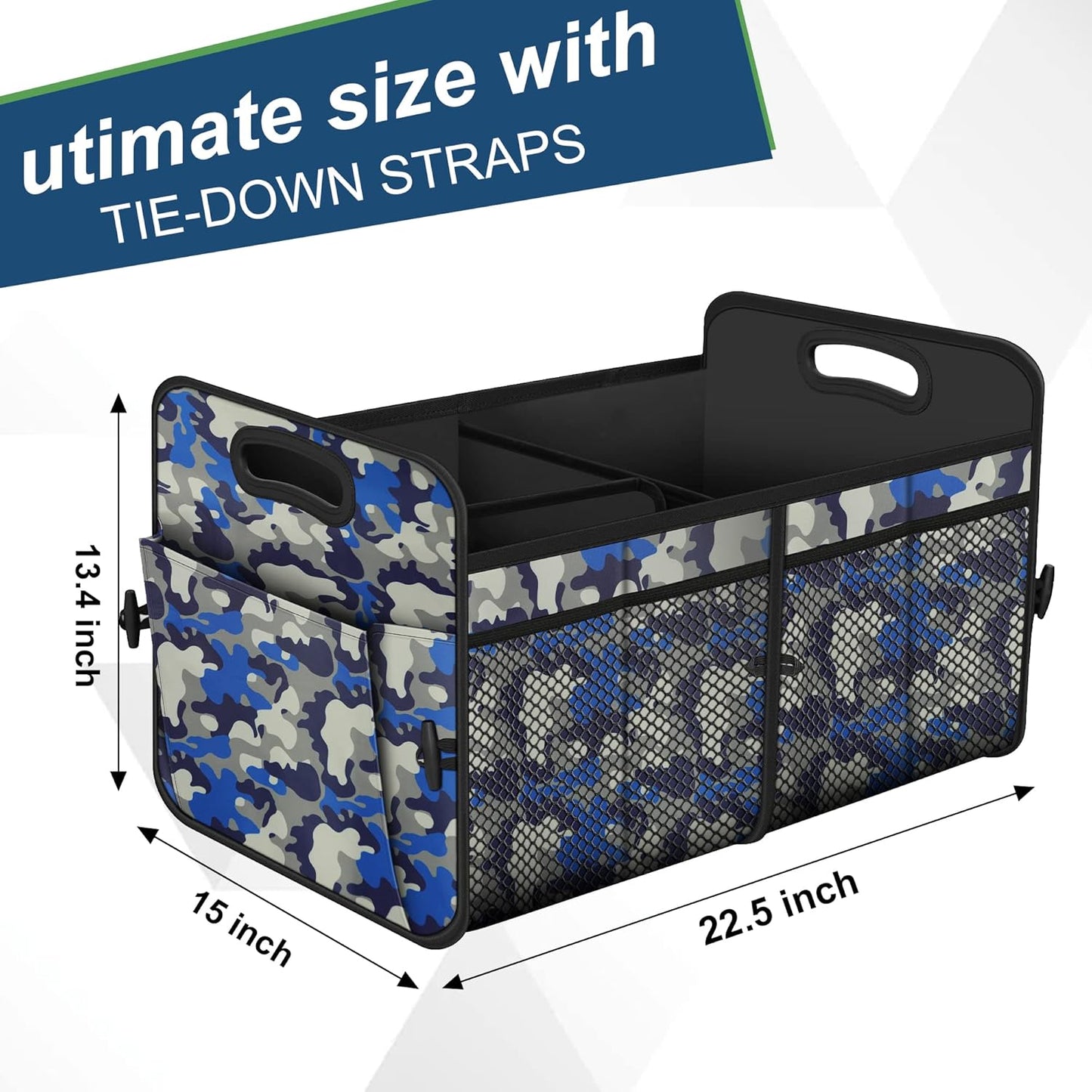 Femuar Car Trunk Organizer with Large Capacity Waterproof Car Accessories for Women & Men, Collapsible Trunk Organizer for Suv/Jeep/Sedan,Tools (Black, Standard)