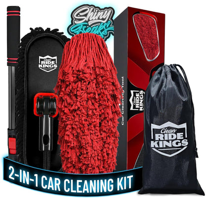 Car Cleaning Supplies Duster, Exterior Scratch Free, Soft Brush Kit for Truck SUV RV Motorcycle, Wax Cotton Hair, Extendable Handle, Car Feather Duster No Lint, Gifts for Men Women