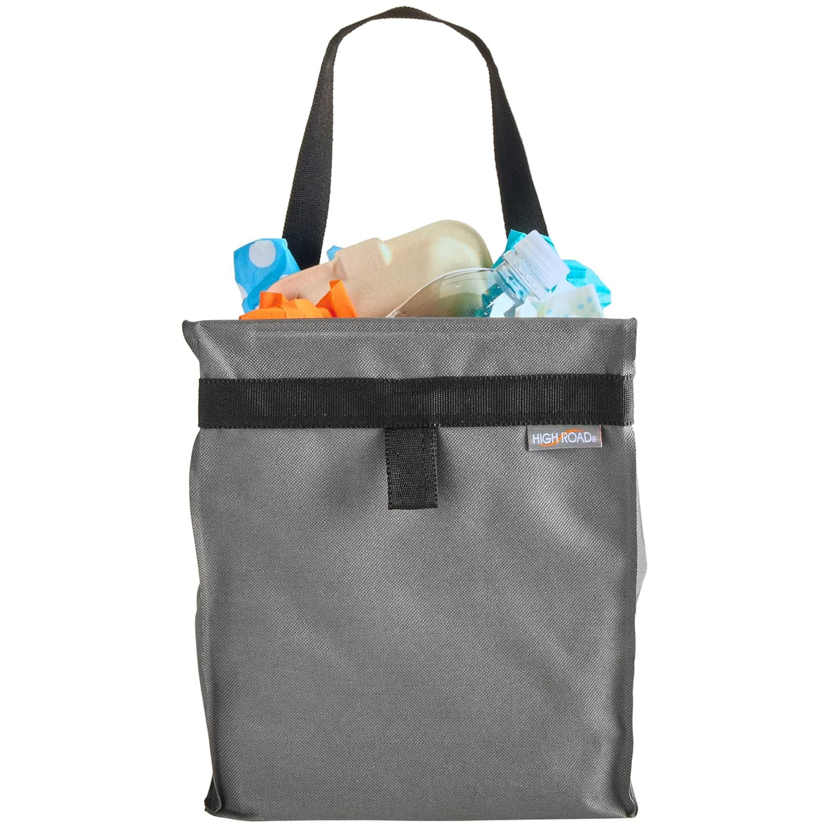 High Road TrashStash Hanging Car Garbage Bag with Push-Close Lid and Waterproof Bin for Car, SUV and Truck Seat Backs - Holds 3 Gallons of Car Trash (Black)
