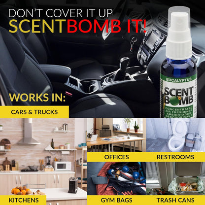 Scent Bomb Air Freshener Spray, Long-Lasting Odor Eliminator - Effective Deodorizer for Home & Car, Fresh Room Spray for Kitchen, Bathroom & Smell Neutralizer - 1 oz Pack of 4, Black Cherry Scent
