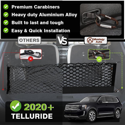Muslogy Truck Bed Cargo Net Trunk Netting Compatible with 2023-2025 2026 Honda CR-V Accessories, Pickup Cargo Organizer SUV Sedan Storage Net w/Heavy Duty Carabiners - Colors A