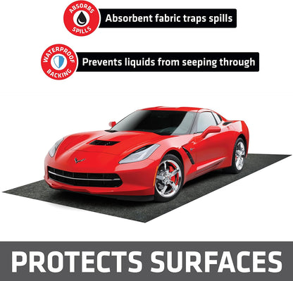 Drymate XL Oil Spill Mat (36" x 59"), Premium Absorbent Oil Pad, Reusable, Washable, Durable, Waterproof Backing Contains Liquids, Protects Garage Floor Surface (USA Made)