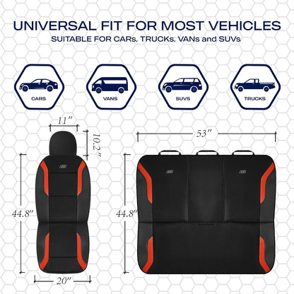 Skechers Memory Foam Seat Covers, Air Cool Mesh Thick Car Seat Covers, Car Seat Covers Front Seats Airbag Compatible, Universal Automotive Comfort for Most Cars, Vans, Trucks, SUV,Black