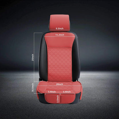 Elantrip 2PCs Front Car Seat Covers Leather Water Proof Seat Protector Universal fit for Most Cars SUVs and Trucks Black