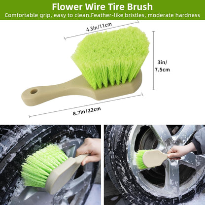 62" Car Wash Brush with Long Handle Chenille Microfiber Car Wash Mop Mitt, Wheel Brush, Windshield Window Squeegee, Car Duster Microfiber Towel, Gloves, for Cleaning Cars, RV, Truck, Boat