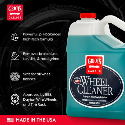 Griot's Garage Wheel Cleaner for All Finishes, Car Tire Rim Cleaning, Brake Dust and Grime Remover, PH Balanced, 11106, 35oz