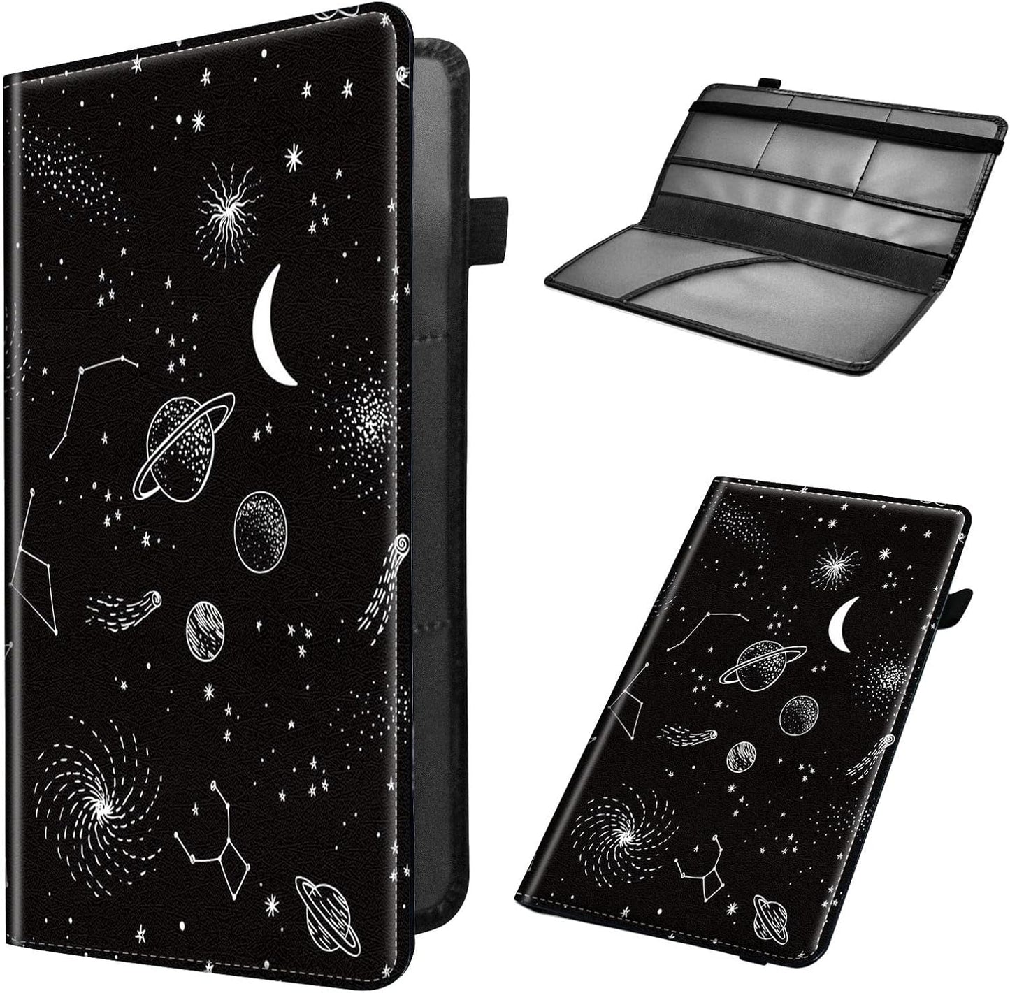 Car Registration and Insurance Holder, Leather Car Glove Box Organizer, Cool Car Accessories for ID, Driver's License Cards & Essential Document, business cards, Men&Women, Retro Audio Cassette