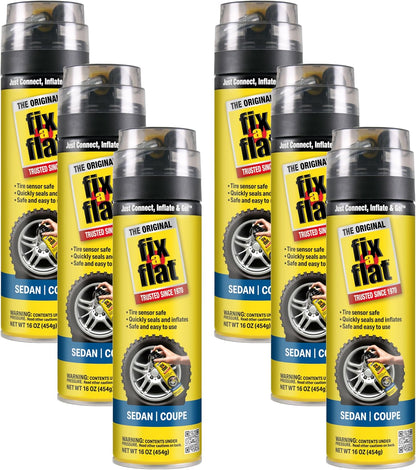Fix-A-Flat S60420 Aerosol Emergency Flat Tire Repair and Inflator, for Standard Tires, Eco-Friendly Formula, Universal Fit for All Cars, 16 oz. (Pack of 1)