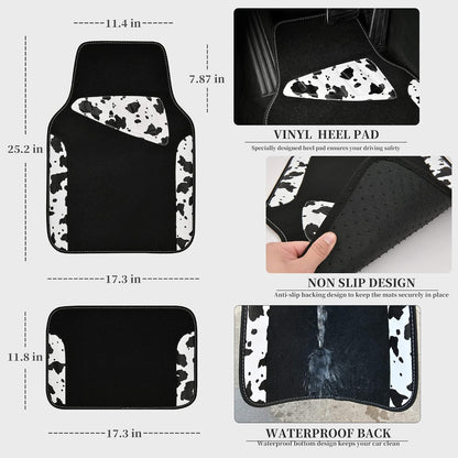 CAR PASS Waterproof Universal Car Floor Mats, Leopard Print Car Mats Fit for SUV,Vans,sedans, Trucks,Set of 4pcs Car Carpet with Driver Heel Pad and Nibs Backing, Leopard Car Accessories Gray Leopard