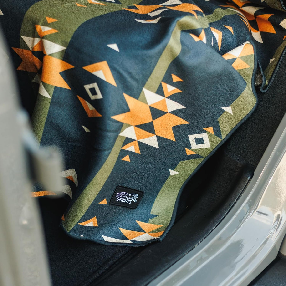 Sprints Athletic Running Towel, Full-Sized, Car Seat Cover - Performance Microfiber (Garden of Races Past)