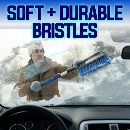 Snow Joe 45" Multi-Purpose Ice Scraper and Extendable Snow Brush for Car Windshield with Foam Grip and 360-Degree Pivoting Brush Head, SJEG-SB45S