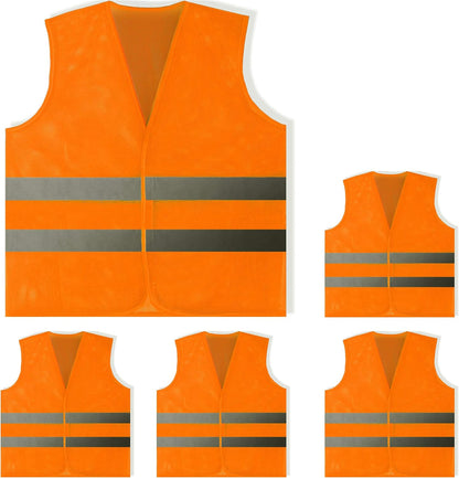 PeerBasics Safety Vests 10 Pack - Yellow Reflective High Visibility, Hi Vis Silver Strip, Men Women, Work, Cycling, Runner, Surveyor, Volunteer, Crossing Guard, Road, Construction, Neon (Mesh, 10)