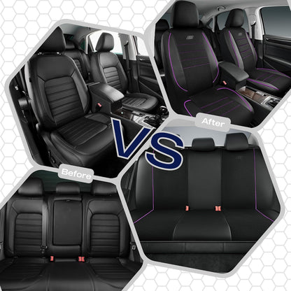 Skechers Air-Cooled Memory Foam Seat Covers,Mesh Thick Car Seat Covers,Piping Leather Car Seat Covers Front Seats,Airbag Compatible,Automotive Comfort Universal FitMost Cars,Vans,Truck,SUV,Black