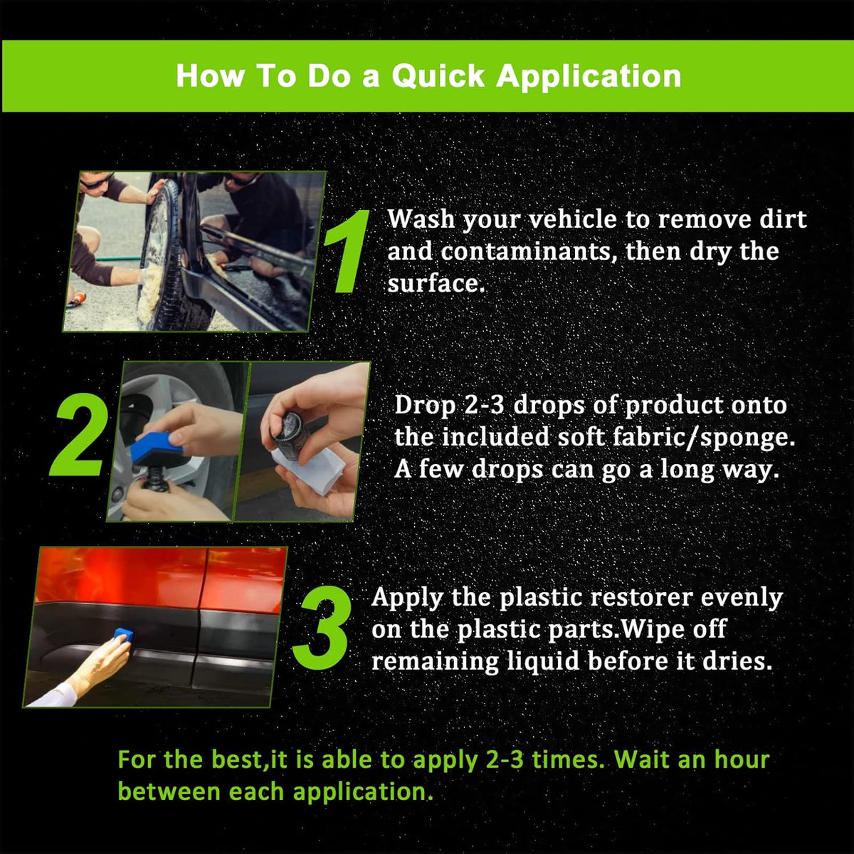 FOLLOWIN Plastic Restorer for Cars, Professional Ceramic Trim Restorer for Black Plastic Trim Restoration, Non Greasy Formula, Streak Free Finish to Plastic, Rubber & Vinyl on Truck, SUV and RV, 30ml