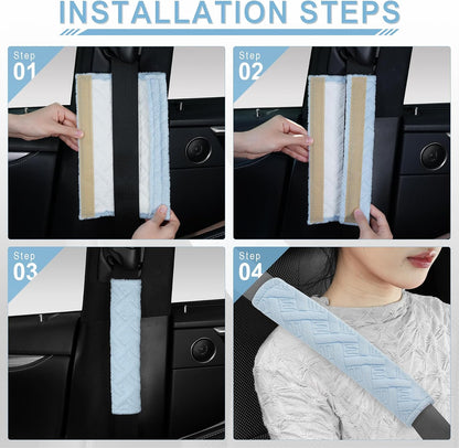 JUSTTOP 2-Pack Universal Car Seat Belt Pads Cover for A More Comfortable Driving, Seat Belt Shoulder Strap Covers Harness Pad for Car Interior Accessories(Black)