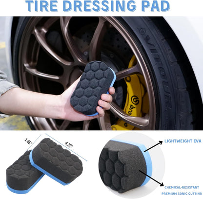 Wheel Brushes for Cleaning Wheels (4 Pro Pack)- 2X Soft Wheel Cleaning Wool Brush, Detailing Brush and Stiff Tire Brush, Scratch Free Durable Car Wheel Rim Brush Kit for Car Rim and Tire Detailing
