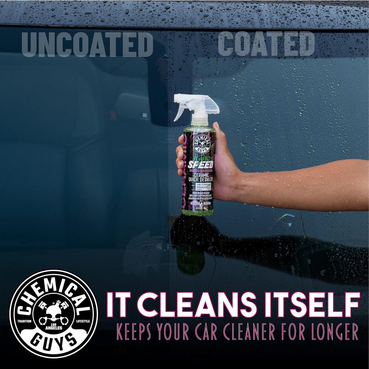 Chemical Guys HydroSpeed Ceramic Quick Detailer Spray - SiO2 Shine Car Detailer Spray for Cars, Trucks, SUVs, Motorcycles and RVs, Boosts Gloss, Hydrophobic Protection and Slickness, 128 oz
