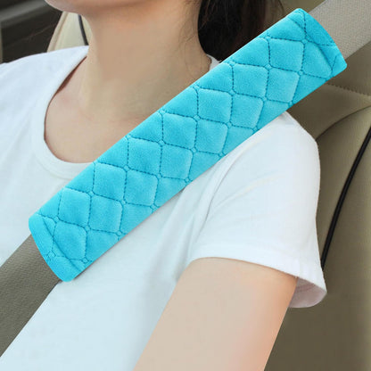 Amooca Soft Auto Seat Belt Cover Seatbelt Shoulder Pad 2 PCS for a More Comfortable Driving Compatible with All Cars and Backpack Black