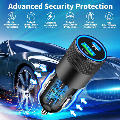 【MFi Certified】iPhone 17 Car Charger Fast Charging, Braveridge 75W USB C PD&QC Car Power Cigarette Lighter USB Charger with 6FT Type C Coiled Cable for iPhone 17/17 Pro Max/16/15/Galaxy S26/S25/Pixel