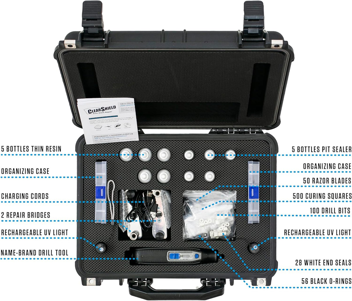 Clearshield Windshield Repair Kit - Window Rock Chip Repair Kit - Cracked Windshield Repair Kit - Auto Glass Repair Kit for 200+ Repairs