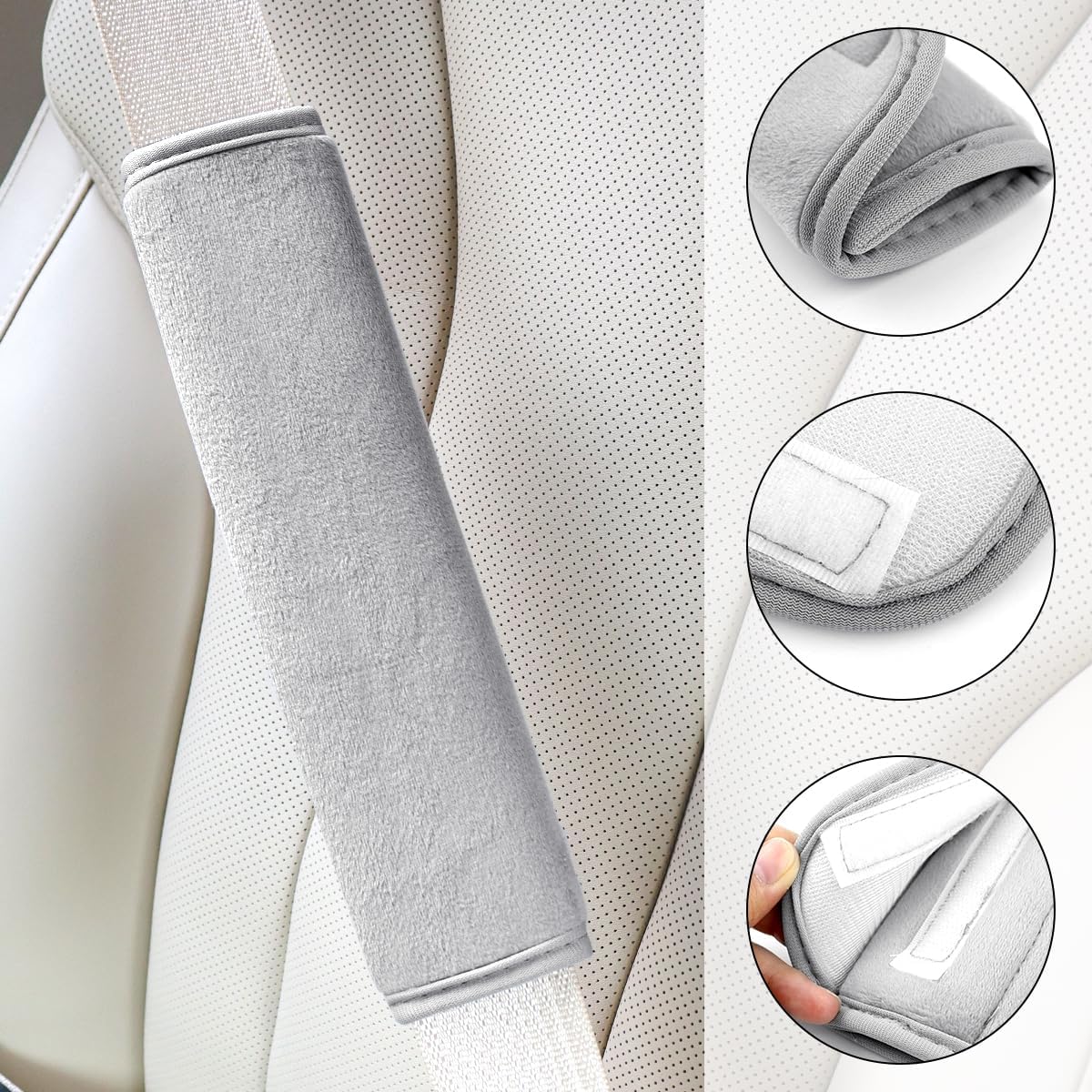yuntop 2 PCS Car Seat Belt Pads Cover Soft Seat Belt Shoulder Pad Safety Belt Strap Shoulder Pad Comfortable Driving Compatible with Most Cars Helps Protect You Neck and Shoulder (Black)