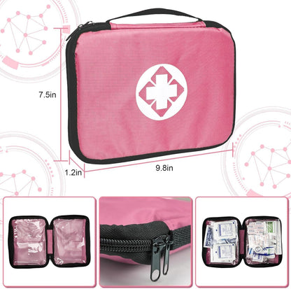 Travel-First Aid-Kit Car-Home 300PCS Survival-Kit Outdoor-Adventure - Small Portable Red Emergency Essential Sets Office Hiking Camping Business Public Must Have First Aid Gear Equipment 1st Aid