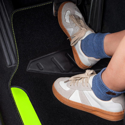 CAR PASS Waterproof Universal Fit Car Floor Mats, Faux Leather Car Carpet Mats, Black Car Mats with Anti-Slip Nibbs Backing & Driver Heel Pad Fit for SUV,Vans,sedans, Trucks,Set of 4pcs(All Black)