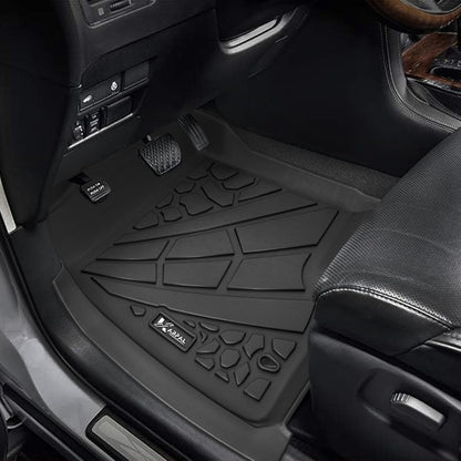 KARPAL Floor Mats for 2007-2013 Chevy Silverado & GMC Sierra 1500 Crew Cab / 2007-2014 2500/3500 HD(Footwell Coverage), All-Weather TPE Custom Fit Floor Liners Car Accessories