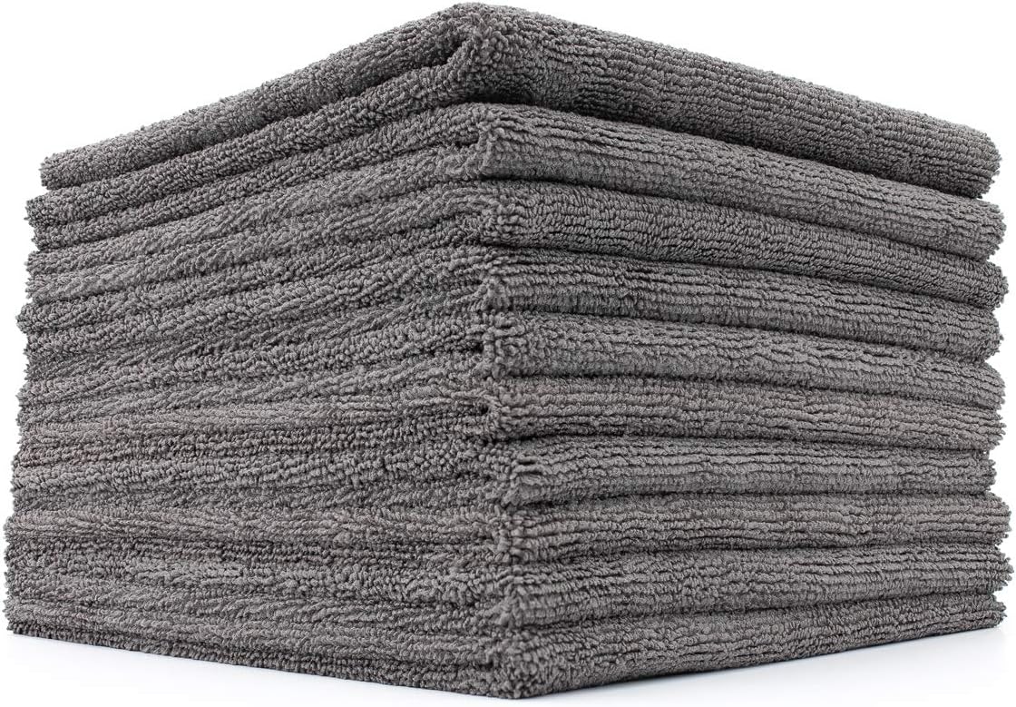 The Rag Company - Edgeless 365 Microfiber Towels (10-Pack) Premium 70/30 Blend, Professional Polishing, Wax Removal, Auto Detailing, 365gsm, 16in x 16n, Royal Blue