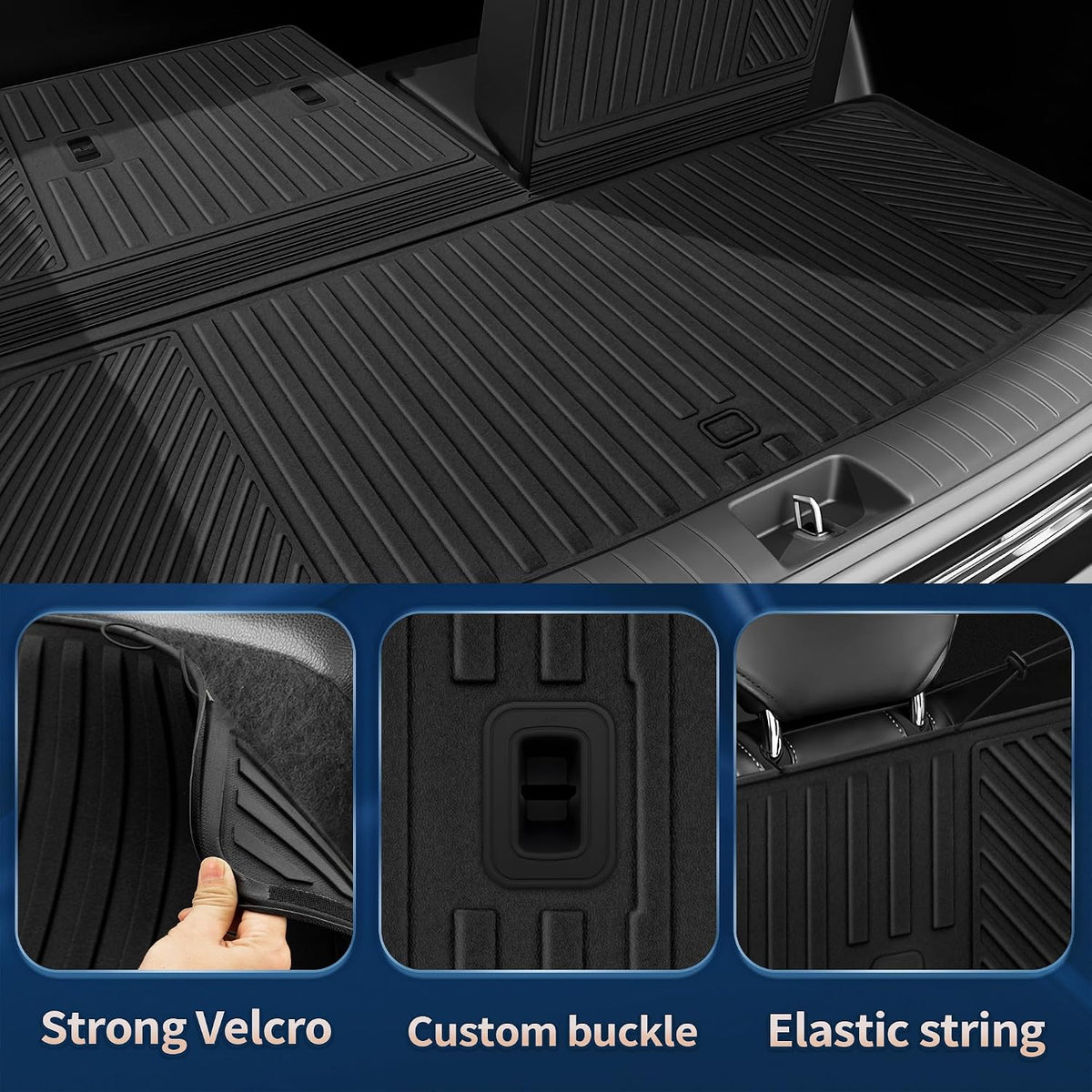 2026 Palisade Floor Mats Only Hybrid 7-Seat All Weather TPE Cargo Mat with Backrest Mat for Hyundai Palisade Accessories 2026 SEL/SEL Premium/Limited/Calligraphy