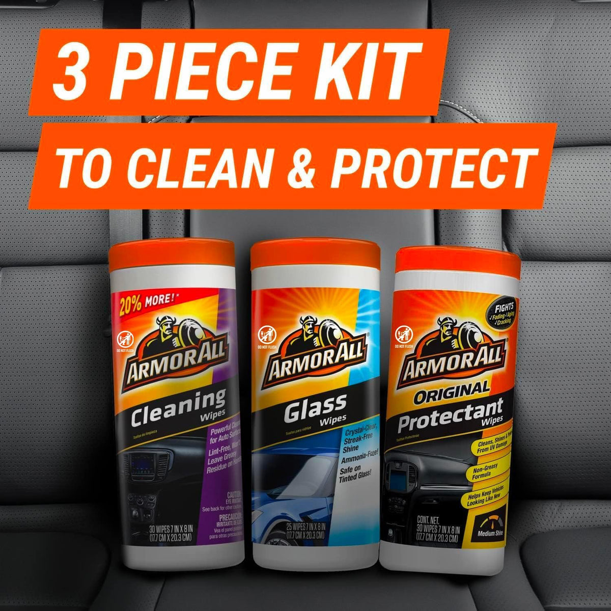 Armor All Car Cleaning Wipes 90-Count - Convenient Car Interior, Dashboard, Leather, Fabric & Vinyl Wipes, Gift for Car Lovers