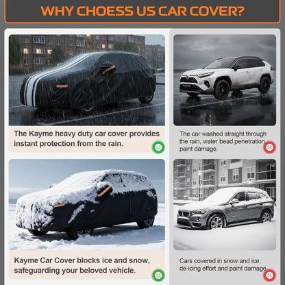 Kayme Heavy Duty Car Cover Custom Fit for BMW 3 Series 320i 325i 328i 330i 335i (1982-2026), Outdoor Full Exterior Cover with Tape and Towel, Rain Snow Sun UV Protection. - Colors A