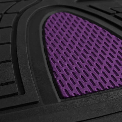 FH Group Automotive Floor Mats - Heavy-Duty Rubber Floor Mats for Cars, Universal Fit Full Set, Climaproof & Trimmable Floor Mats for Most Sedan, SUV, Truck, Black