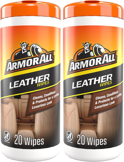 Armor All Interior Cleaner Car Leather Wipes by , For Cleaning Cars, Trucks and Motorcycles, 20 Count